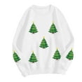thumbnail image 4 of zaveiop Christmas Sweatshirt for Women Crewneck Sequin Christmas Tree Sweater Xma Long Sleeve Holiday Pullover Shirts (Z-White, L), 4 of 8