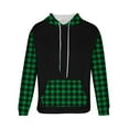 thumbnail image 6 of Momasggi Fleece Hoodies for Men Trendy Plaid Color Block Pullover Tops Long Sleeve Drawstring Hooded Sweatshirt Big and Tall Hoodie with Pockets Green 2XL, 6 of 6