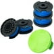 thumbnail image 1 of Bobina para desbrozadora compatible con Greenworks 20 V, 24 V, 40 V y 80 V (4 bobinas, 1 tapa), 1 of 1