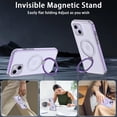 thumbnail image 4 of CASEFIV for iPhone 14 Case, iPhone 13 Case with Magnetic Invisible Stand [Compatible with MagSafe] Built-in Screen Protector Military Drop Protection Shockproof Slim Translucent Case Cover, Purple, 4 of 5