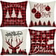 thumbnail image 1 of fundas de almohada de Navidad , funda de almohada de lino rústico para festividades,rojo y blanco, para sofá, sillón, decoración de Navidad(B)(4 piezas), 1 of 5