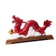 thumbnail image 4 of Figura de dragón chino Estatua de dragón chino Recuerdo de riqueza Figura de Feng Shui base roja y madera, 4 of 9