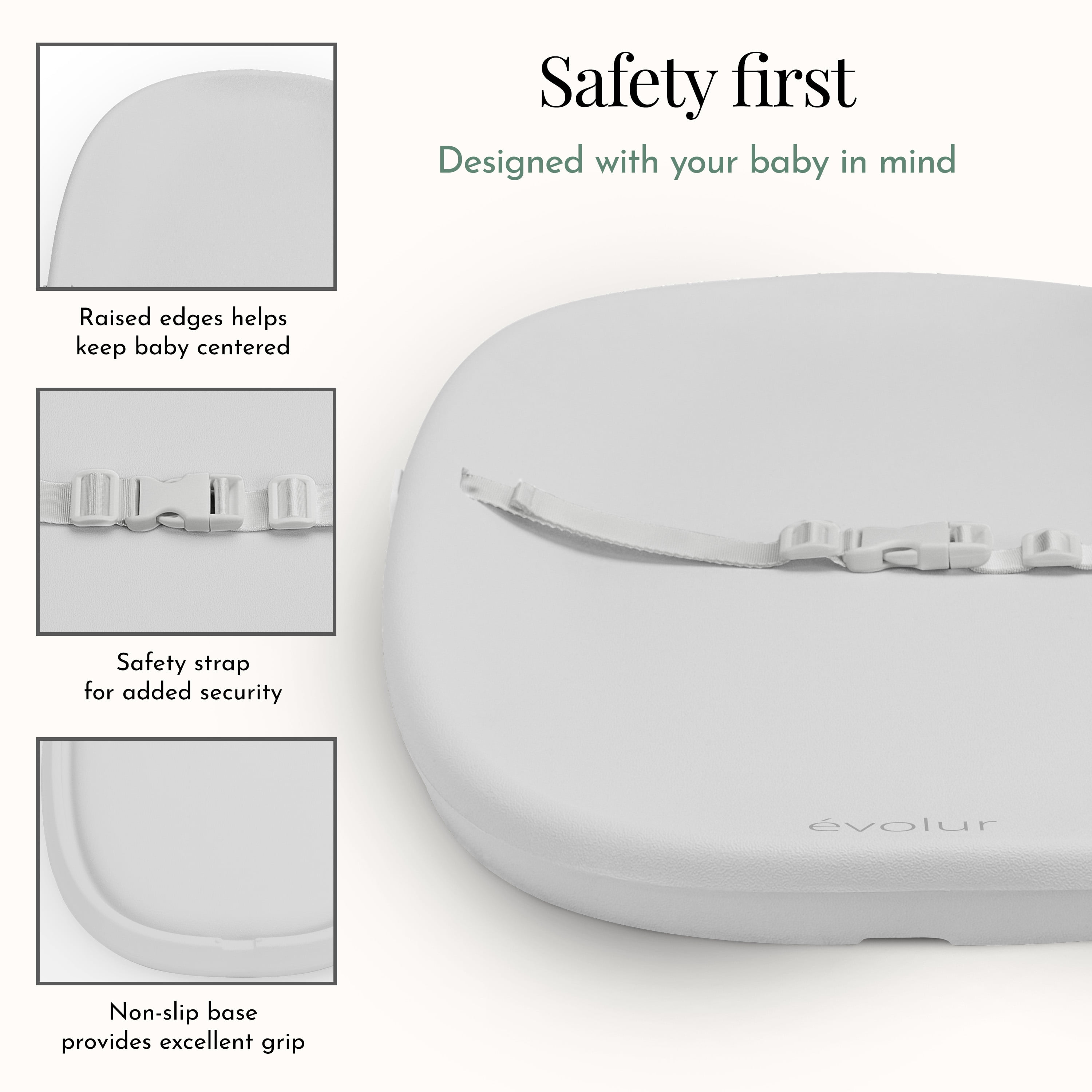 Evolur Eva Changing Pad, Light Gray