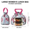 thumbnail image 5 of Pioneer Flower Floral Print Pattern Drawstring Lunch Bag Women - Drawstring Lunch Bag Insulated for Work Office - Stain-Resistant Large Lunchbags for Women with Multi-Pockets, 5 of 6
