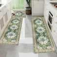thumbnail image 4 of Farmhouse Kitchen Rug Sets 3 Piece Washable, Non Slip Kitchen Rugs and Mats Set, Boho Kitchen Mats for Floor, Green Flowers Kitchen Floor Rugs for Hallway Laundry Room, 4 of 6