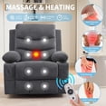 thumbnail image 3 of Cherish Oversized Recliner Chair Nursery – Manual Reclining Rocker, 360° Swivel Glider with Cup Holder, Massage & Heat, Small Single Sofa for Adults, Bedroom, RV, 3 of 9