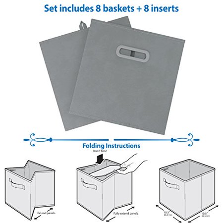 Royexe Storage Bins - Set of 8 - Storage Cubes | Foldable Fabric Cube ...