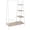 White, variant on Rustic Clothes Rack, Clothing Rack for Hanging Clothes Heavy Duty Garment Rack with 5 Wood Shelves Freestanding Portable Closet Organizer for Bedroom/Entryway/Boutiques，Matte Black