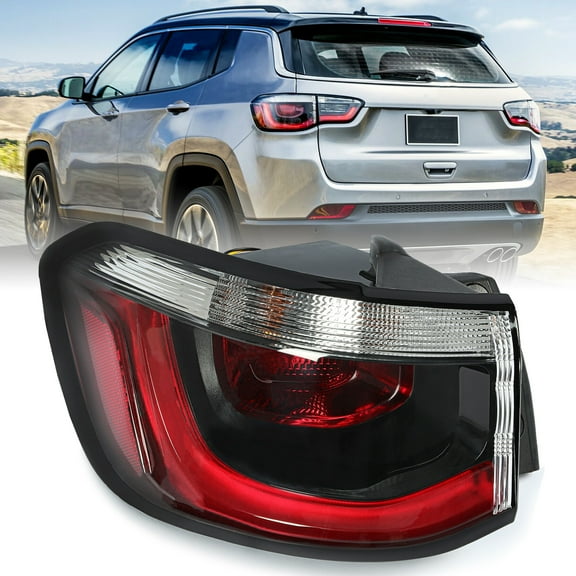 Kojem Left Tail Light for 2017-2020 Jeep Compass Rear Taillight Brake Lamp W/ Blub Replacement for CH2804115, CH2805115, 55112838AC, 55112839AC (Driver Side)
