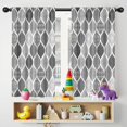 thumbnail image 5 of Blackout Kids Curtains,Black and White Geometric Quatrefoil Pattern Childrens Insulated Curtains Set Of 2,Bedroom Essentials,Toddler Room Decor 42x54in(106x137cm), 5 of 5
