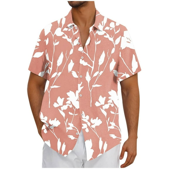 Plus Size Casual Men's Shirts Big and Tall Lightweight Tops & Blouses Hawaiian Shirts for Men Summer Casual Beach Vacation Pullover T-Shirts Multicolor XXL