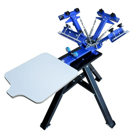 INTBUYING 4 Color 1 Station Screen Printing Press T-Shirt Printing Machine with