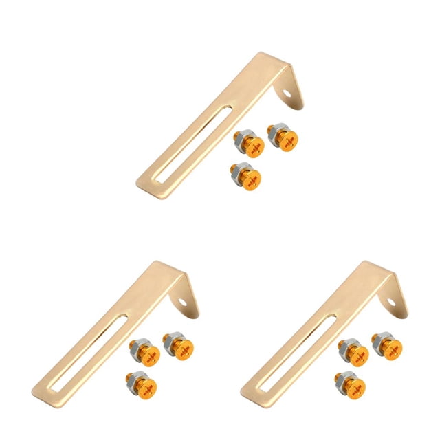 Justharion Electric Guitar Pickguard Bracket Universal Professional Scratch with Holder Screws Part Instrument Plate Music Brackets Support Golden 3Set
