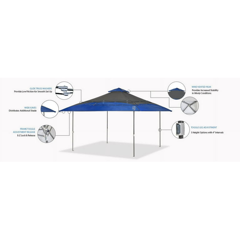 E-Z UP Spectator Instant Shelter, 13 Ft x 13 Ft, Royal Blue