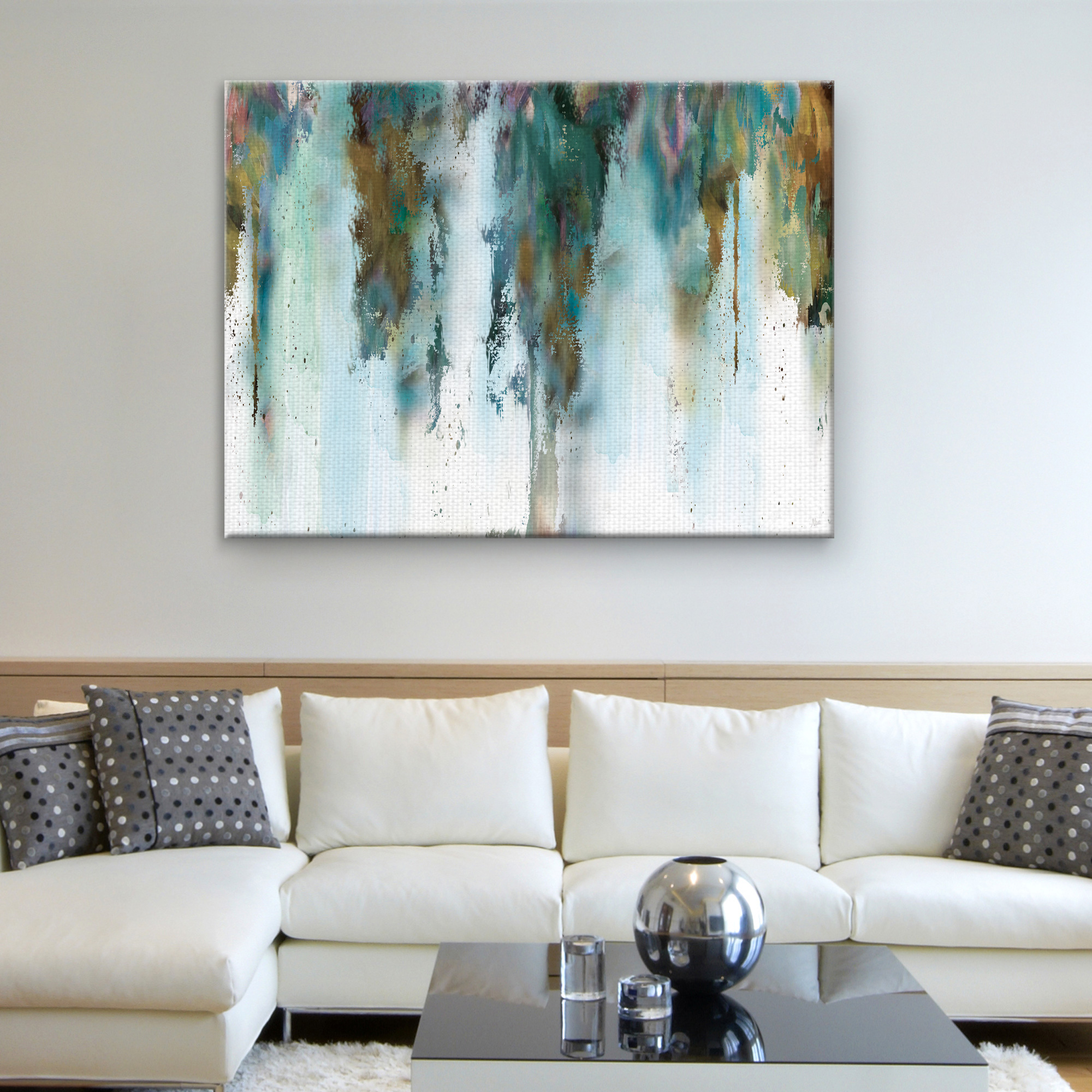 Masterpiece Art Gallery Skyline Abstract Blue By Nan Canvas Art Print 30" x 40"