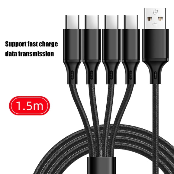 4 In 1 USB C Charging Cable USB Splitter Charging Cable 4 Ports Type C Connector For Cellphones Phone Tablet