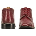 thumbnail image 6 of LIBERTYZENO Mens Ankle Boots Genuine Leather Lizard Print Dress Shoes, Burgundy, 6 of 8