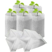 CheeseandU Nursery Grow Bags, 100 PCS Solid Biodegradable Non-Woven Plants Grow Bags, Seed Starter Bags Fabric Seedling