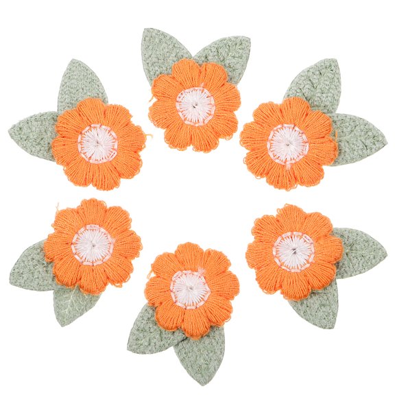 ETEREAUTY 10Pcs Decorative Orange Flower Clothes Appliques for Personalizing Apparel
