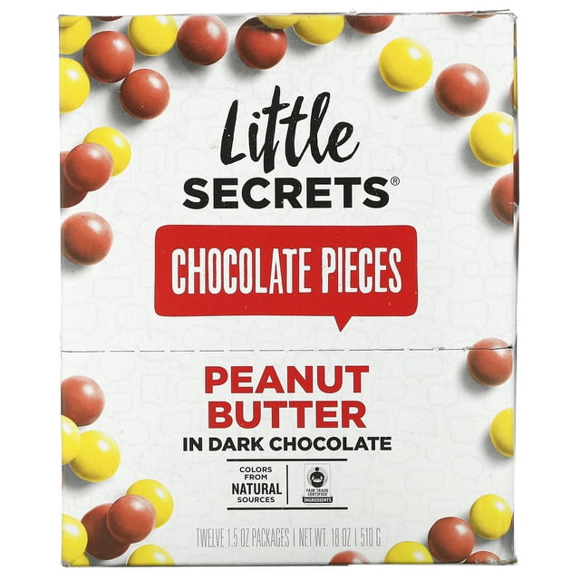 Little Secrets Dark Chocolate Pieces, Peanut Butter, 12 Pack, 1.5 oz (42.5 g) Each