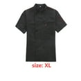 thumbnail image 4 of Chef Coat Short Sleeve with Buttons Pockets Cook Jacket Chic Cooking Work Wear Uniform Costume for Restaurant Hotel Cafe Kitchen Black XL, 4 of 6