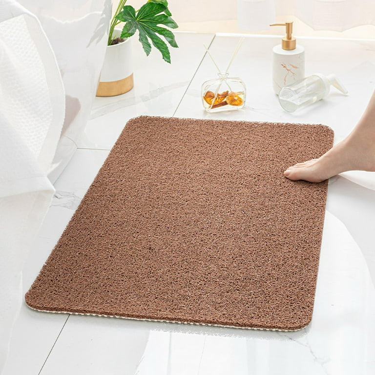 harmtty Bath Mat No Odor Great Drainage Non-skid Multi Holes Shockproof  Non-slip Ventilation Stains Resistant Bath Secure Mat for Home,Grey