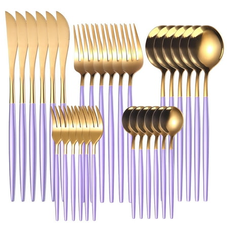 

Western Cutlery Set 36 Piece Tableware Set Stainless Steel Dinnerware Black Spoon Fork Knife Dinner Set Complete Home Flatware