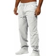 thumbnail image 6 of LIaqionyy Men's Pants Casual Elastic Waist Drawstring Trousers Straight Leg Solid Color Pant Clothes with Pockets, 6 of 8