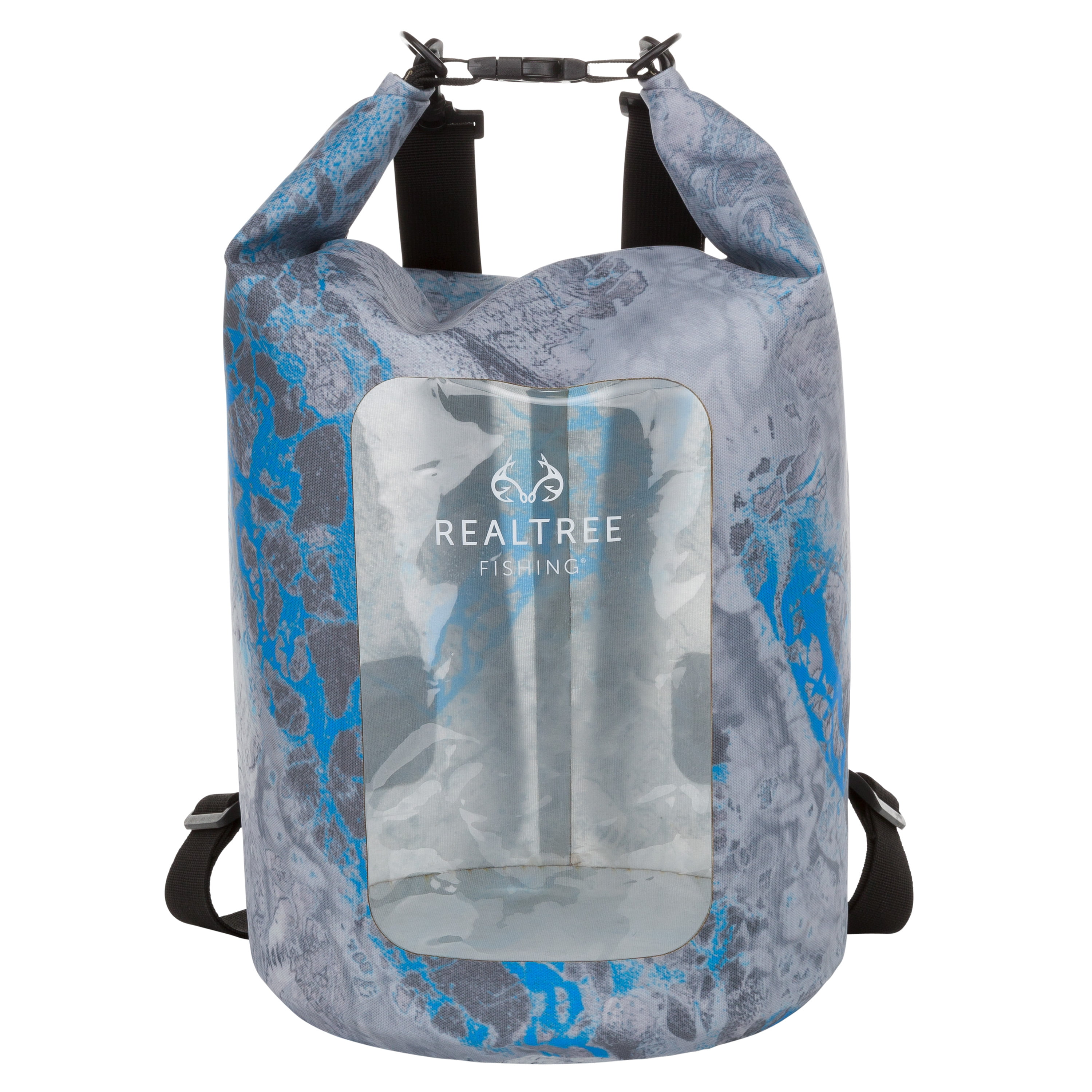 Realtree Wav3 20 L Roll Top Dry Bag, Unisex, Weather Resistant, Gray