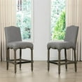 thumbnail image 2 of Maklaine Modern 26.5" Upholstered Counter Height Bar Stool in Dark Grey Linen, 2 of 16