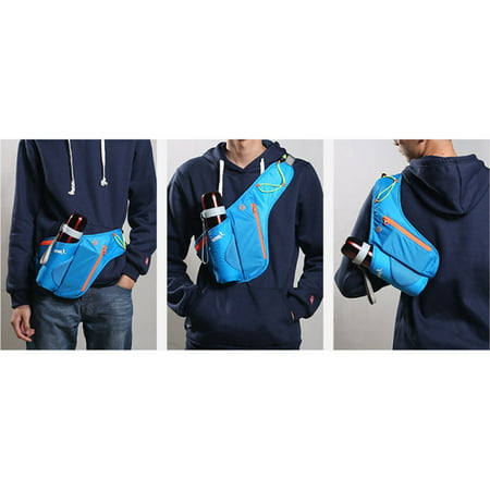 Water Bottle Carrier Bag with Phone Case and Zip Pocket Adjustable Shoulder for Hiking Travel Camping