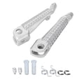 thumbnail image 3 of Rear Foot Pegs, High Strength Comfortable Iron Stylish Design Silver Foot Pedals Anti Slip  For Motorcycle, 3 of 8