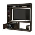 thumbnail image 3 of Walnut Stained Entertainment Cabinet With 2-door & Open Storage Spaces - 6 Shelves, 50-59 Inch Tv Media Center Shelf Living Area, 3 of 3
