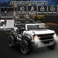 thumbnail image 5 of Ford Bronco 24V Ride on Car Toys with Remote Control, 2 Seater Electric Car for Kids with Bluetooth, FM Radio, LED Light, Battery Powered Vehicles for Toddler Boys Girls 3-6 Years, White, 5 of 8