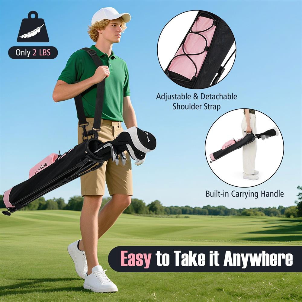 Topcobe Golf Stand Bag Lightweight for The Driving Range-Pink, Indoor Sports Equipment