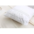 thumbnail image 5 of White Lace Square Pillow Covers Euro Shams with Ruffles Cotton 18"X18" 2-Pack Zipper Closure Luxury Elegant, 5 of 7