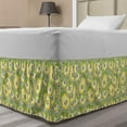 thumbnail image 1 of Fruit Bed Skirt, Summer Apple Pear in Poly Art Fractal Modern Juice Season Tropic Graphic, Elastic Bedskirt Dust Ruffle Wrap Around for Bedding Decor, 4 Sizes, Pale Green Pale Yellow, by Ambesonne, 1 of 2