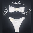 thumbnail image 2 of Conjunto de Bikini de cintura alta para mujer, traje de baño de dos piezas con realce cruzado, color marrón, 2024, 2 of 5
