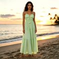 thumbnail image 5 of XIAOCHA Tiered Summer Dress for Women Spaghetti-Strap Fringed Ruffled Bohemian Vacation Maxi Dresses, 5 of 8