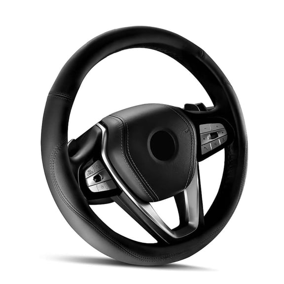UHIAGREE Car Steering Wheel Cover with Anti-Slip Lining,,Universal 14.5-15''(Black)