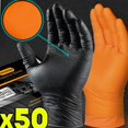 thumbnail image 2 of Typpkmm Heavy Duty Nitrile Gloves, Disposable 8 Mil Thick, For Cleaning and Painting, M/L/XL, Orange- 30pcs, 2 of 7