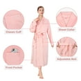 thumbnail image 4 of Catalonia Fleece Robe For Women with Side Pockets ,Lightweight Plush Warm Bathrobe, Fluffy Fuzzy Waffle Long Robes,Shower Spa Homewear , XL , Pink, 4 of 7