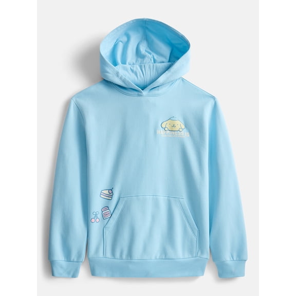 Hello Kitty and Friends Pompompurin Girl's Puff Graphic Fleece Hoodie, Sizes 4-16
