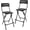 2, variant on Seat High 25" Folding Bar Stool with Backrest Leather Padded oldable Stool Chair for Gardening Kitchen Shop Cafe, Black (1Pack)