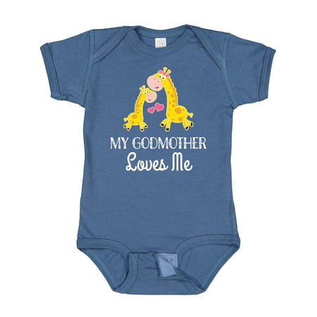 

Inktastic My Godmother Loves Me Giraffe Gift Baby Boy or Baby Girl Bodysuit