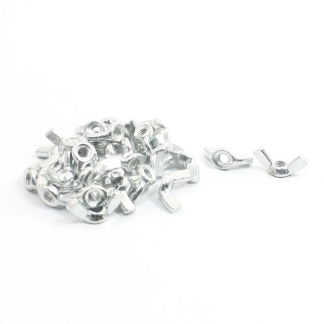 Unique Bargains M5 1/5' Coarse Thread Butterfly Nut Zinc Plated Wingnut 30PCS