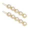 thumbnail image 3 of Golden Alloy Pearl Beaded Hair Clips for Decor 2pcs Fashion Elegant Fixing Clamps, 3 of 3