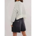 thumbnail image 5 of Women'S Oversized Polka Dot Knit Sweater Casual Loose-Fit Pullover for Fall and Winter White XL, 5 of 6