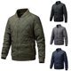 thumbnail image 4 of Mens Baseball Jacket Outwear Sportswear Long Sleeve Cotton Coat Stand Collar Top, 4 of 8