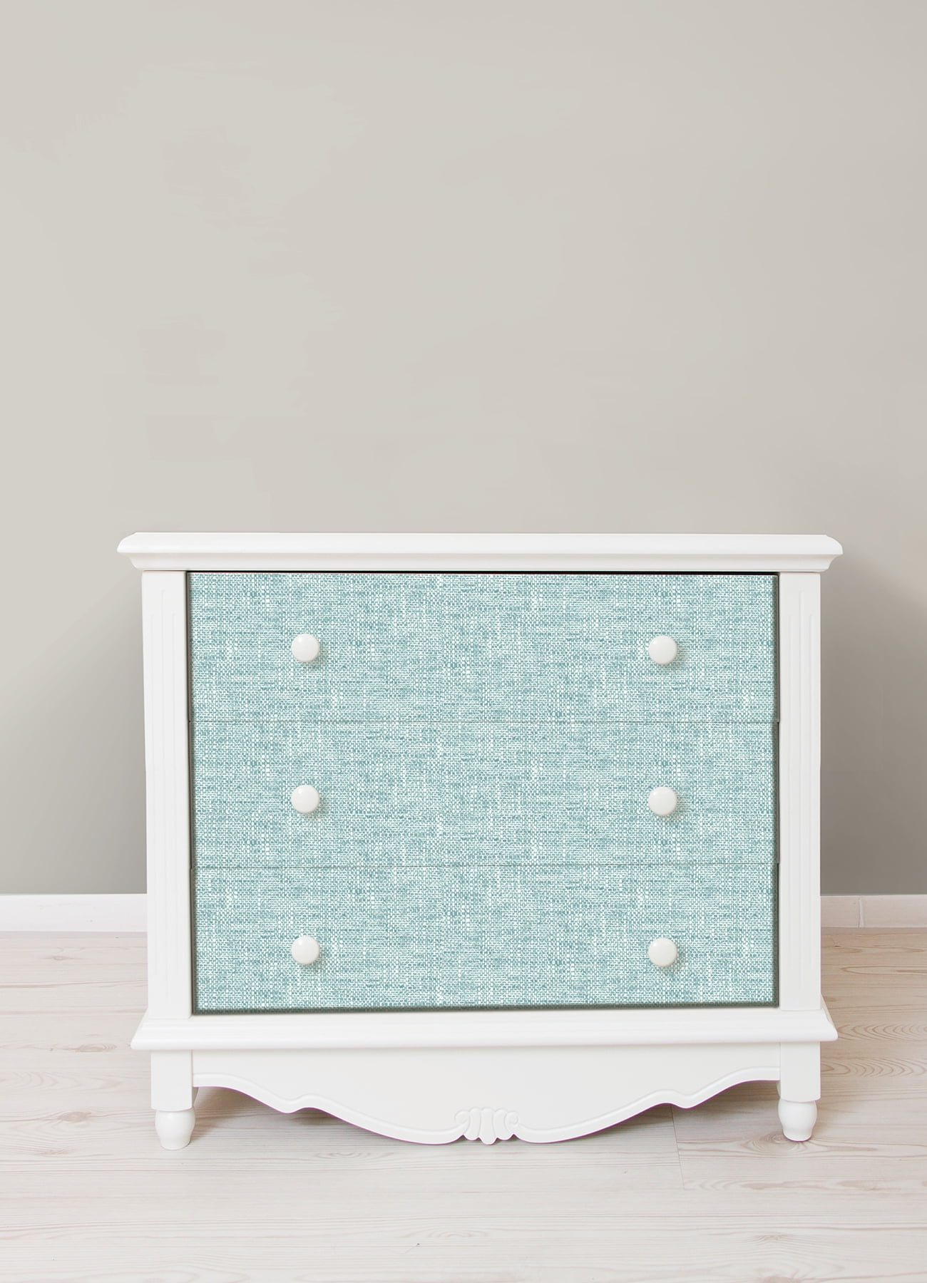 NuWallpaper Aqua Poplin Texture Raised Ink Vinyl Peel And Stick Wallpaper, 216-in by 20.5-in, 30.75 sq. ft.